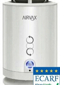 Purificator aer Airvax Marea Britanie - Alb, Telecomanda, Consum 5W/h, Filtru electrostatic, 3 trepte viteza, Pentru 25mp
