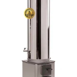 Boiler pe lemne FM Group din inox 90 L cu focar cu usi din tabla