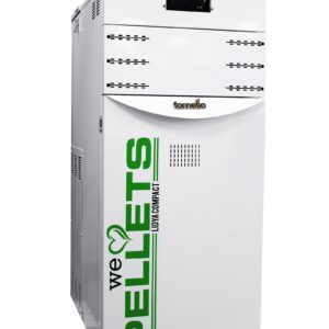 Centrala termica pe peleti Fornello Lidya Compact 25 kw, echipata cu pompa electronica Grundfos, vas expansiune, manometru, aerisitor, supapa, arzator inox, curatare mecanica arzator, curatare mecanica schimbator, A+