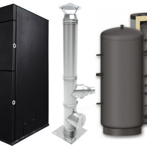 Pachet centrala peleti Fornello Pellet King 25 kw, cos de fum inox izolat dn 120 la 6 metri si puffer 500 litri