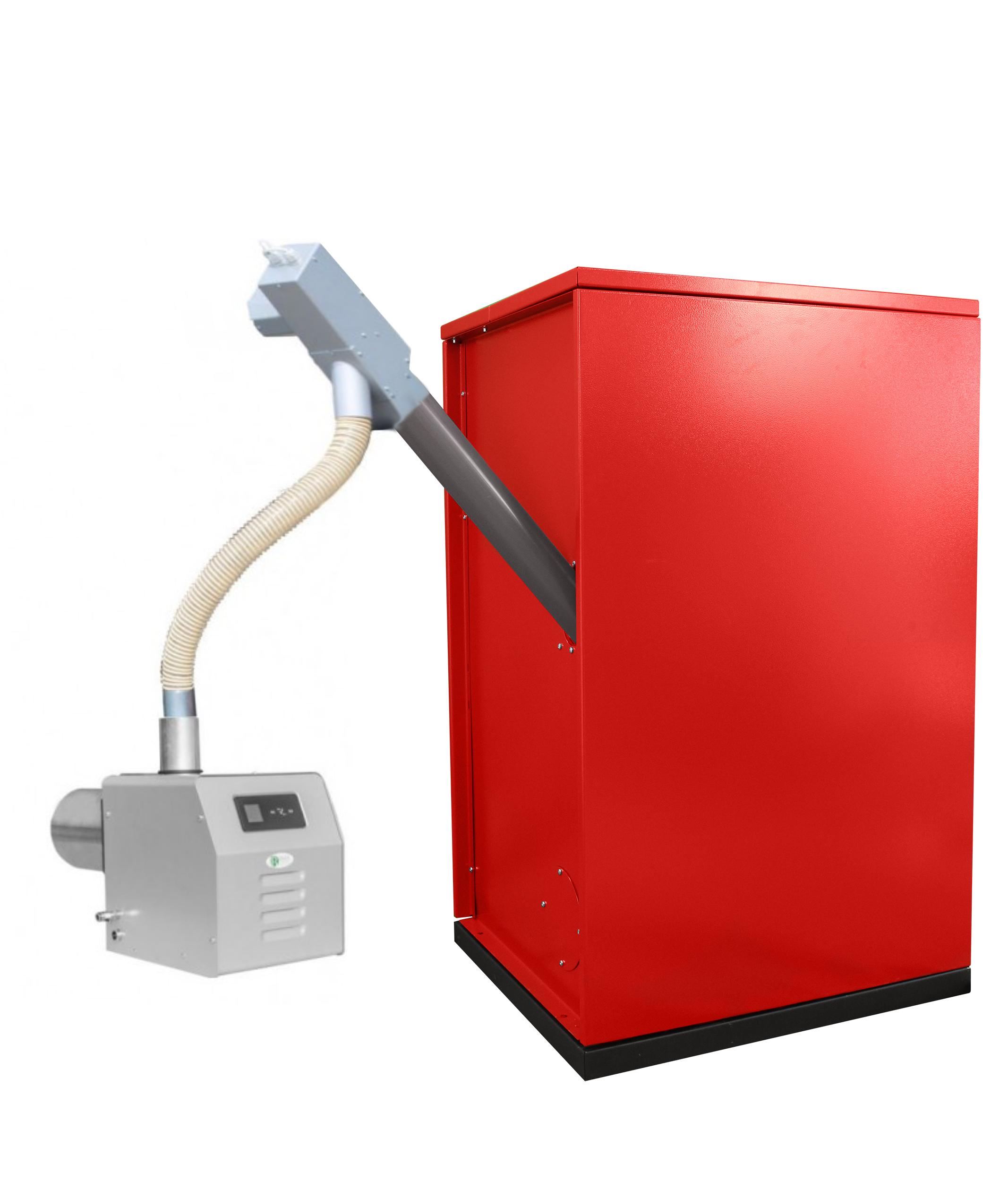 Pachet transformare cazanele pe lemne, din combustibil solid in cazan pe peleti cu ARZATOR PELETI FORNELLO B-ESSENTIAL 50 kW cu snec B-MAX si BUNCAR 500 LITRI