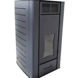 Termosemineu centrala pe peleti Fornello Premium W22, 25 kw, complet echipat cu pompa de circulatie, vas de expansiune, supapa siguranta, telecomanda, culoare Black, arzator peleti din fonta, pentru suprafete pana la 150 mp