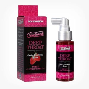 Spray pentru sex oral adanc, GoodHead Deep Throat Spray, aroma Capsuni, 59 ml